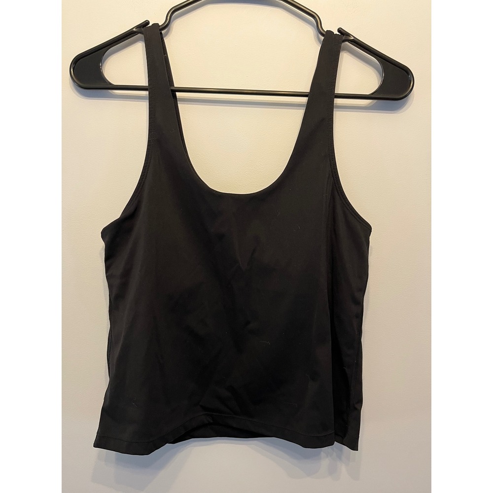 Pink Lily Black Activewear Tank Top with Built-in Shelf Bra Size 2XL